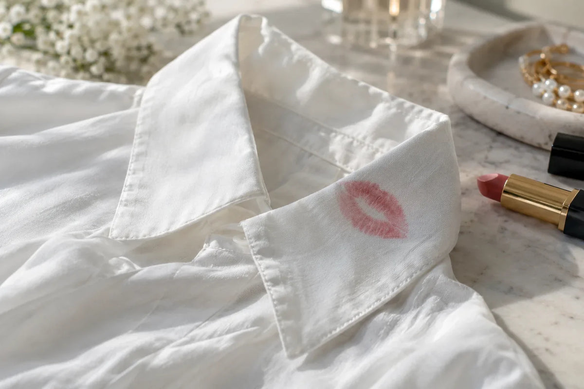 Петно от червило върху яката на ризата