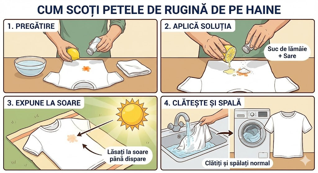 Cum scoți petele de rugină de pe haine: pași siguri