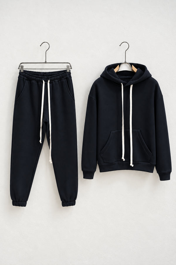 Trening Bărbați Negru cu Glugă și Pantaloni Jogger - LUIS400PC/PL2021PC